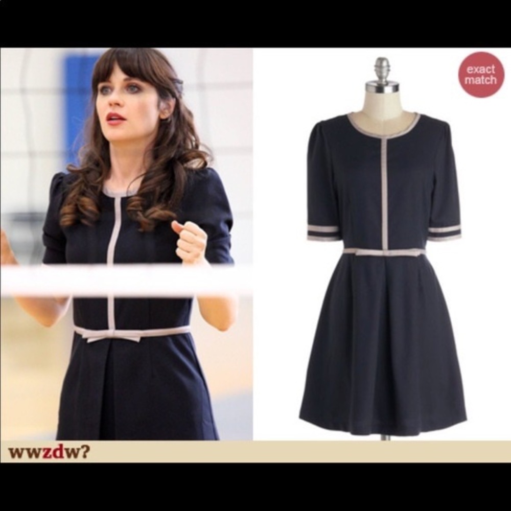 Dear Creatures Navy + Tan Dress (sz M)